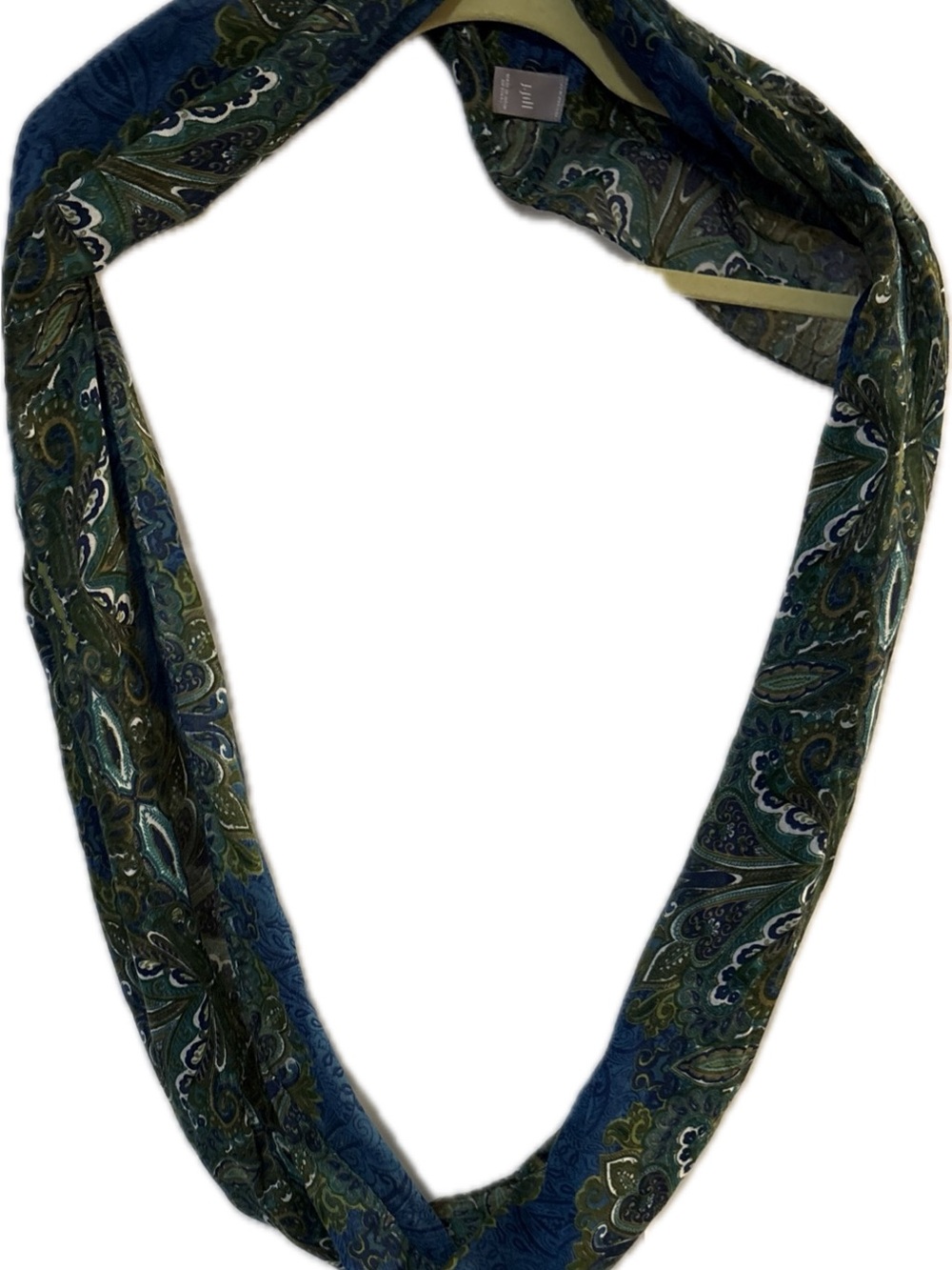 J. Jill Blue and Green Paisley Infinity Scarf